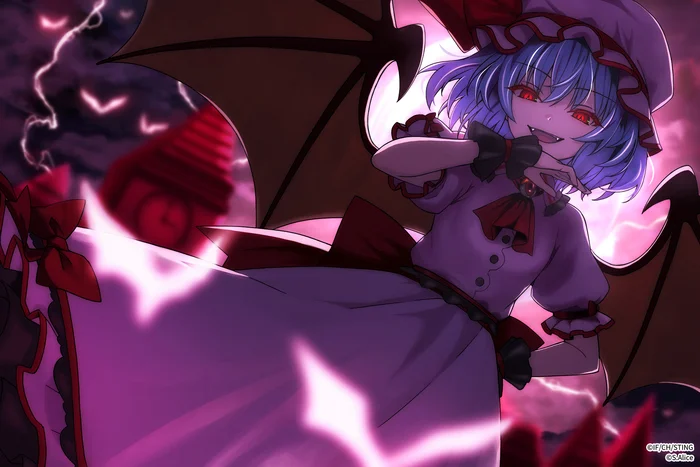 Алая Дьяволица - Touhou, Remilia Scarlet, Anime Art, Game Art, Аниме, Игры