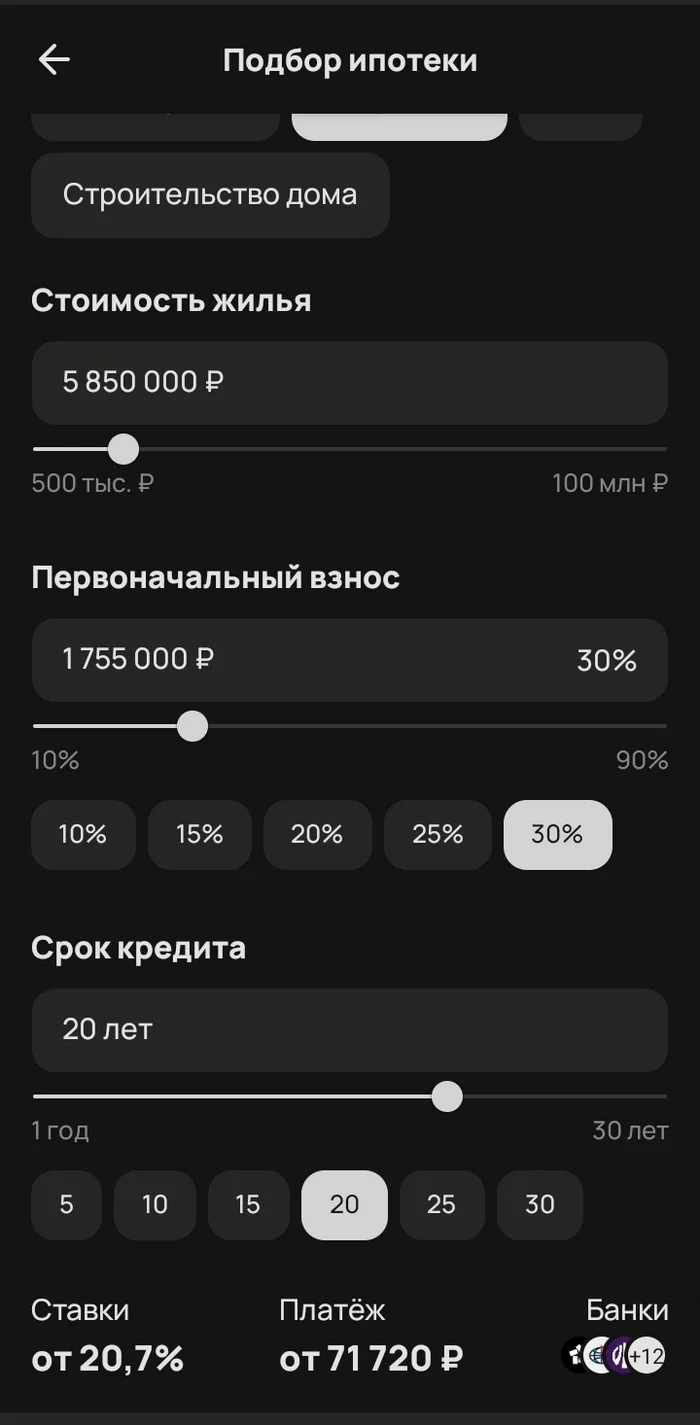 I'm sorry, but what kind of housing is there? Mortgage payment for a one-room apartment in the Moscow region, 70*12*20 = 17kk on a loan of 4kk - My, Mortgage, The property, Credit, Screenshot