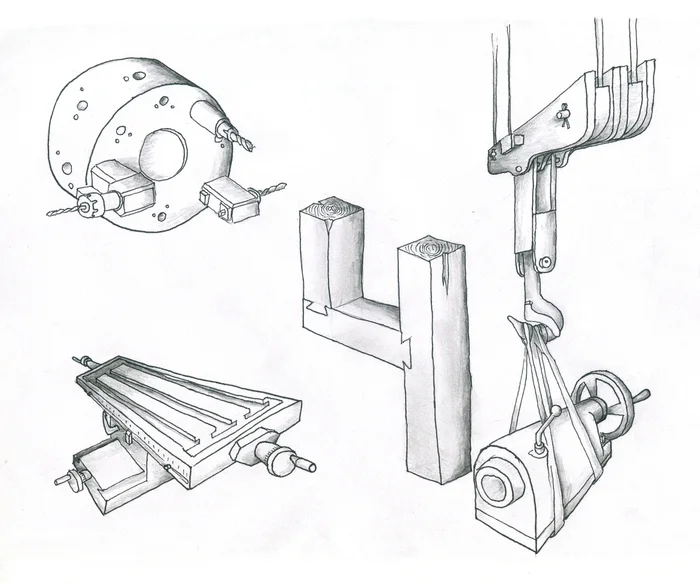 I draw the work of turners and boring machines - My, Images, Technics, Graphics, Metalworking, Aesthetics