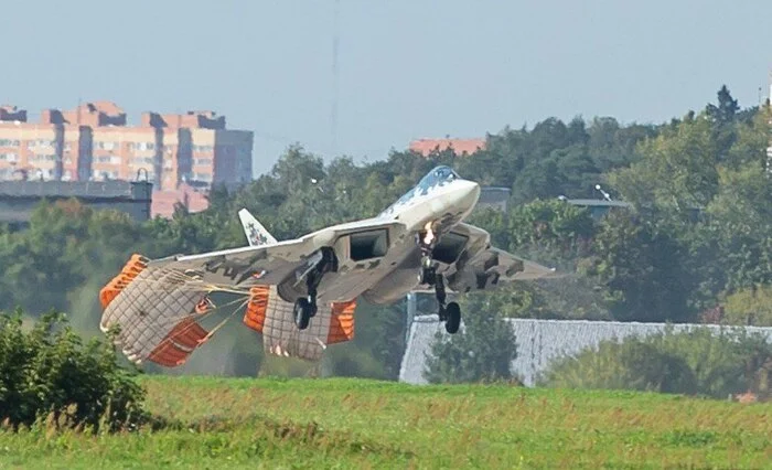 Самый лучший - Авиация, Самолет, Су-57, Тормозной парашют