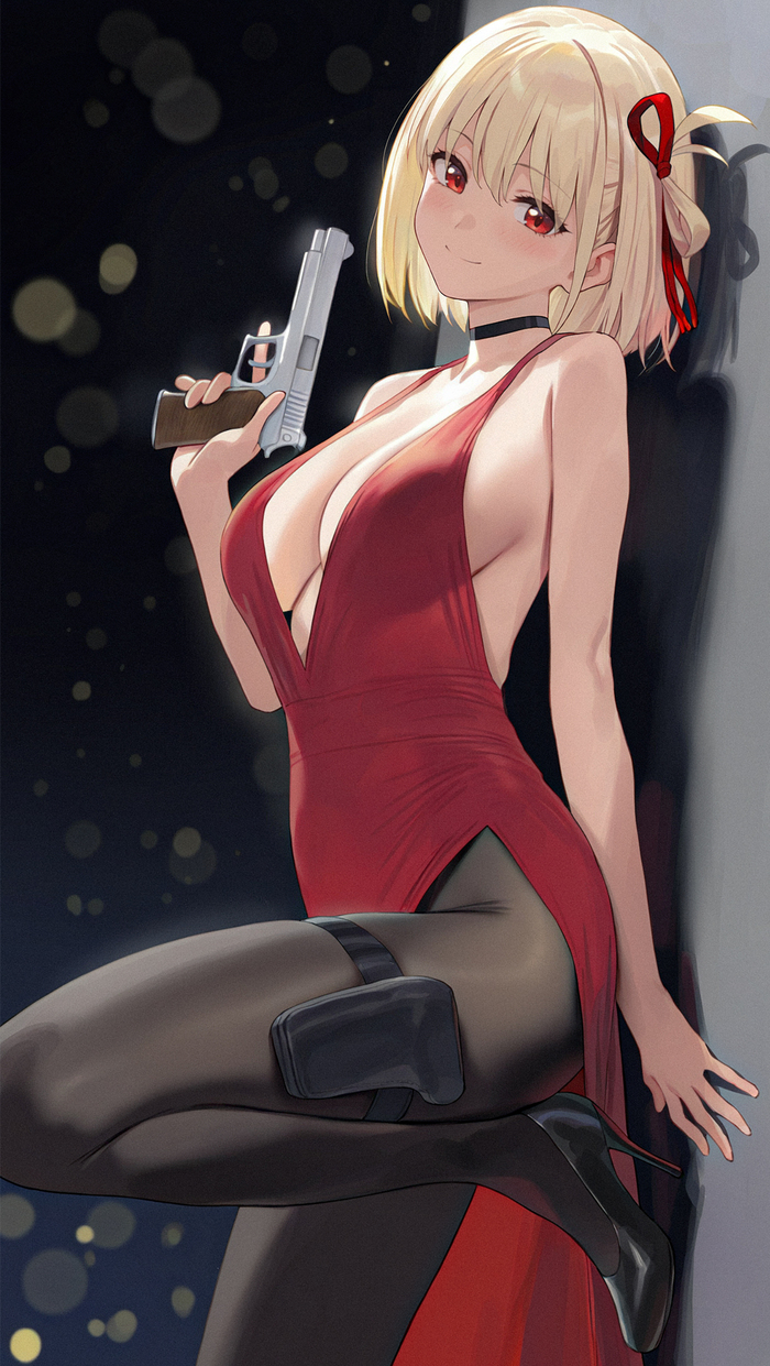     Anime Art, , , Nishikigi Chisato, Lycoris Recoil,  , , ,  ,   , Amiki_3