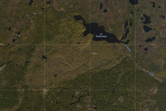 Видите светлую треугольную структуру по центру космоснимка? Вот это и есть карстовое поле - такое огромное, что его даже из космоса видно.