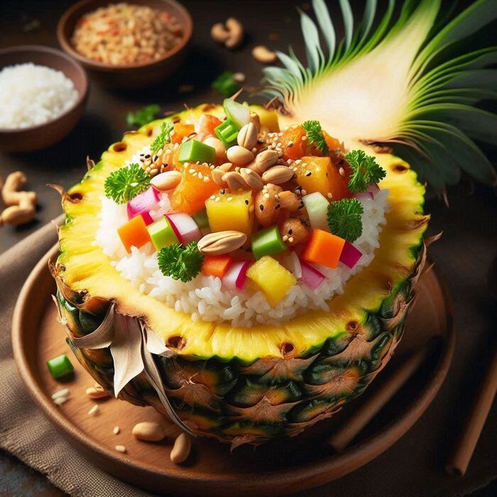 Блюдо «Рис по-тайски в ананасе». Фото с сайта <!--noindex--><a href="https://pikabu.ru/story/fruktyi_ananas_11960314?u=http%3A%2F%2Fpokewoke.ru&t=pokewoke.ru&h=2b53f34e1f17dfd60c49ac350bccf56206d0c519" title="http://pokewoke.ru" target="_blank" rel="nofollow noopener">pokewoke.ru</a><!--/noindex-->.