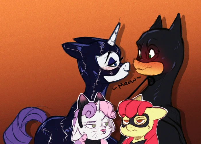 ~Meow~ - My little pony, Rarity, Applejack, Applebloom, Sweetie belle