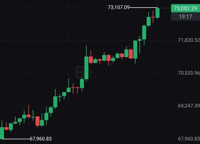 Биткоин $73 000! - Биткоины, Криптовалюта, Рекорд, Рост