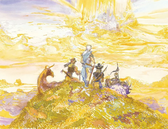 Final Fantasy III глазами художника. Часть 1 - Моё, 1990, Final Fantasy, Square, Фэнтези, Монстр, Ретро-Игры, Концепт-Арт, Фантастические миры, Длиннопост