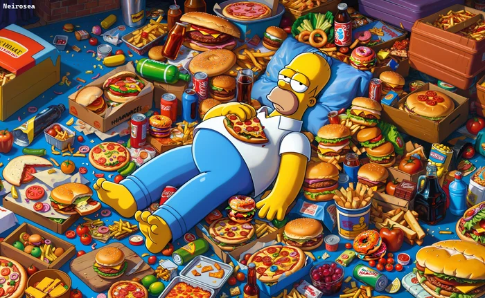 Homer Simpson | Stable Diffusion | Ai | SDXL - Моё, Stable Diffusion, Арт, Длиннопост, Нейронные сети, Арты нейросетей, Game Art, 2D, Обои на рабочий стол, Гомер Симпсон, Симпсоны