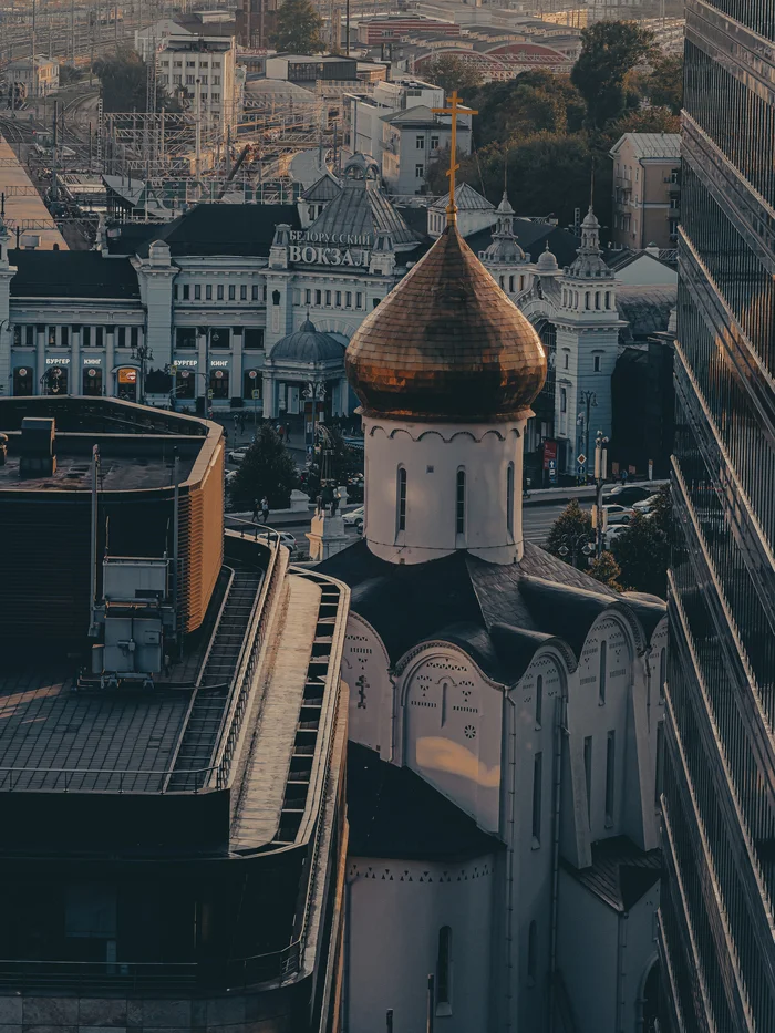 Хроника Москвы - Моё, Фотография, Красивый вид, Sony, Москва, Белорусский вокзал, Церковь, Вокзал, Длиннопост