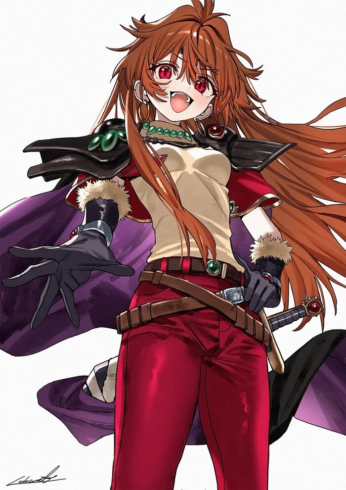 You met a beautiful sorceress - Anime, Anime art, Lina Inverse, Slayers, Redheads