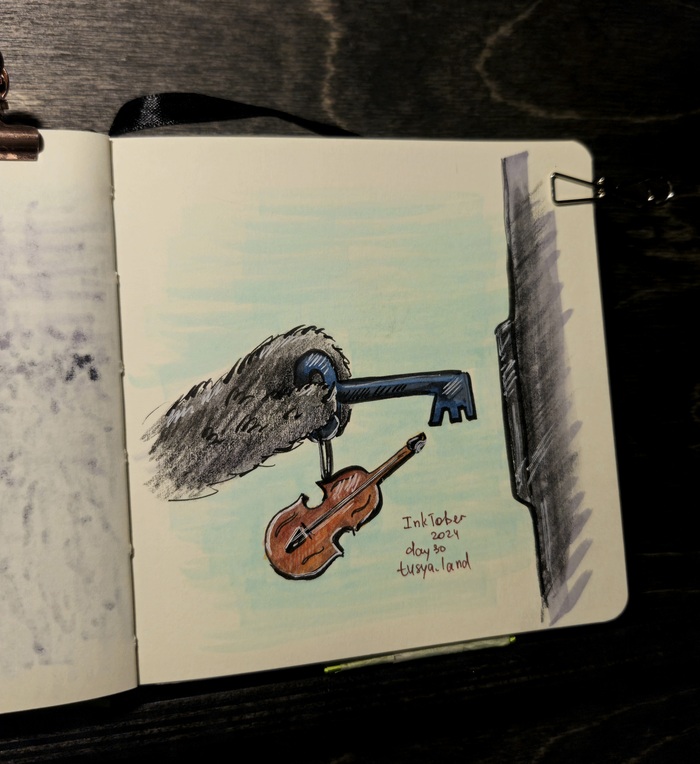  30: Violin/  Inktober, , , ,  , , 