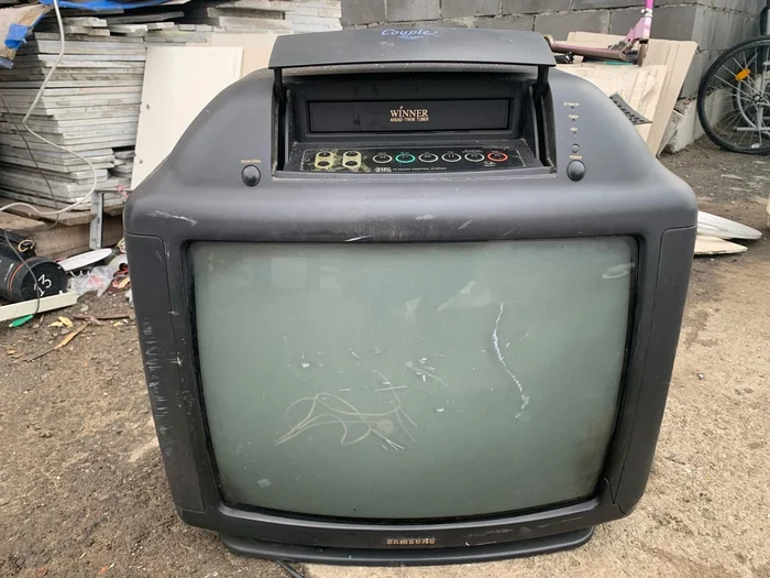 From some flea market - TV set, Video Two, Kinescope, Old man, Nostalgia, Memories