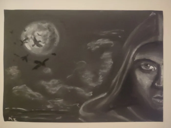 Halloween or Night of Mystery Stories? - My, Drawing, Sketch, Halloween, Beginner artist