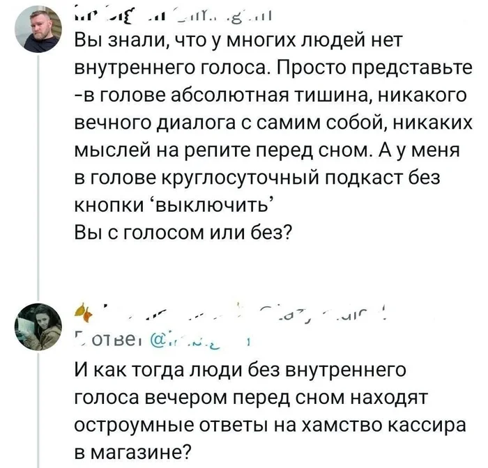 Я не понимаю как жить без внутреннего голоса - Картинка с текстом, Юмор, Комментарии, Внутренний голос