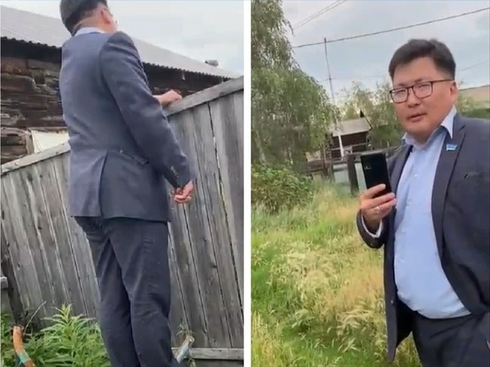 Ищет ботинок, потерянный в неравной схватке с собаками...