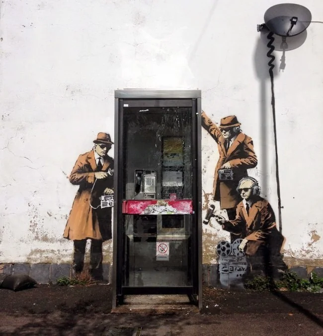 Graffiti allegedly by Banksy outside the Foreign Office's Government Communications Headquarters - Art, Humor, Graffiti, Great Britain, Banksy