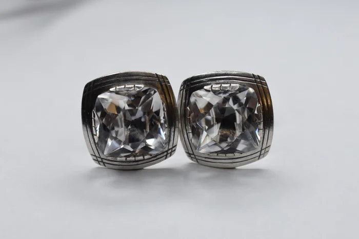 Silver USSR cufflinks rock crystal - My, the USSR, Crystal, Cufflinks, Silver