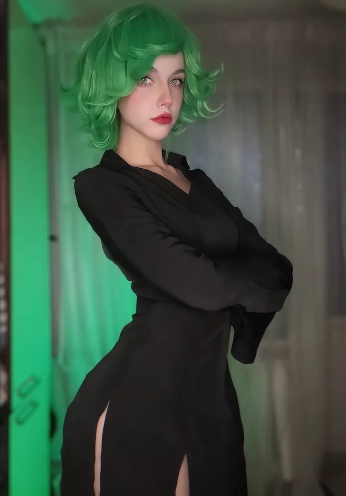 Homemade Tatsumaki Cosplay - My, Tatsumaki, Onepunchman, Girls, Cosplayers, Boobs, Anime, Cosplay, Figure, Kawaii, Bodysuit