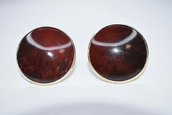 Silver cufflinks USSR jasper - My, Jasper, Silver, the USSR, Longpost, Cufflinks