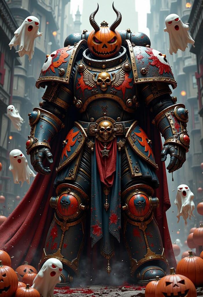 Хелловмаринс - Арты нейросетей, Warhammer 40k, Нейронные сети, Арт, Telegram (ссылка), Длиннопост