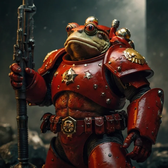 Its wednesday in Warhammer 40k my dudes - It Is Wednesday My Dudes, Warhammer 40k, Toad, Blood Angels, Арты нейросетей