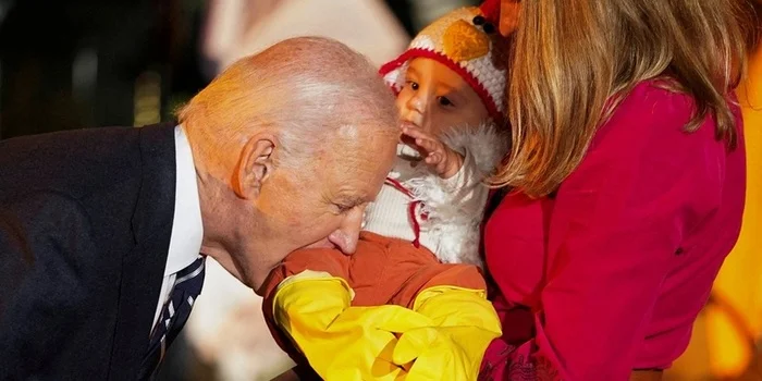 No,)) this is definitely propaganda... Biden bit children at a party in the White House - My, Politics, Sarcasm, Joe Biden, Halloween, Bite, Neural network art