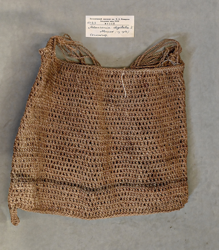 Плетеная сумка. Из коллекции экономической ботаники Ботанического музея БИН РАН.