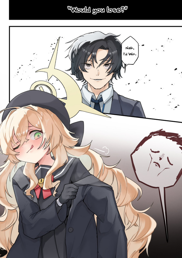 I win , Anime Art, Blue Archive, Professor Niyaniya, Loli