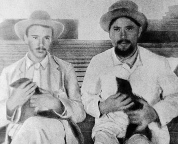 Антон Чехов и мичман Григорий Глинка на пароходе «Петербург», 1890 год, Шри–Ланка