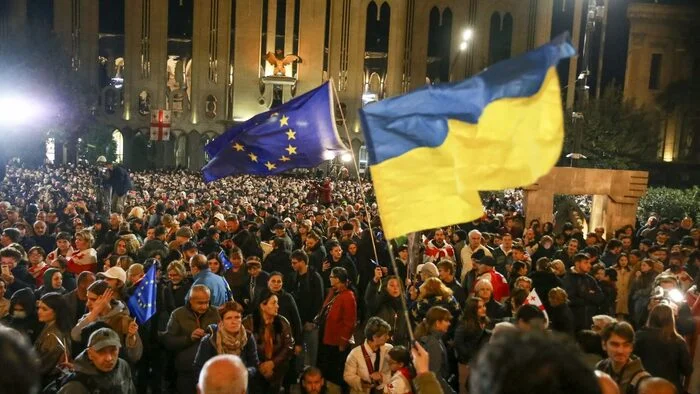 Митинг оппозиции в Тбилиси сошёл на нет после появления представителей львовского ТЦК - Политика, Юмор, ИА Панорама, Грузия, Мобилизация