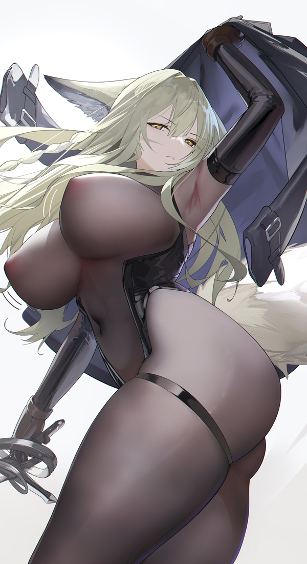 Ушки - NSFW, Anime Art, Аниме, Arknights, Vulpisfoglia (Arknights), Omone Hokoma Agm, Animal Ears, Хвост, 18+