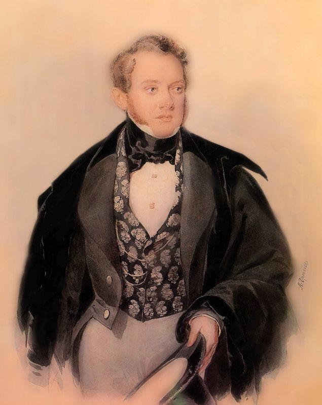 Сергей Соболевский (акварель Карла Брюллова из собрания Костромского музея-заповедника), 1832 год