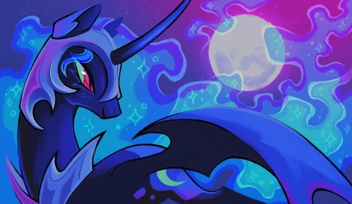 Лунная пони - My Little Pony, PonyArt, Nightmare Moon