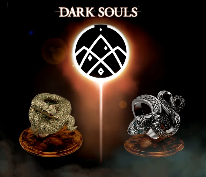 Rings of the Greedy Serpent - My, Silver, Decoration, 3D modeling, Blender, 3D, Greed, Dark souls 3, Dark souls, 3D печать, Casting, Longpost