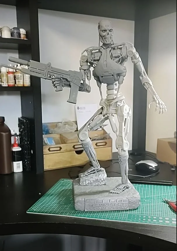 T-800 Terminator 2 Judgment Day V3 - My, Scale model, Terminator, Stl, T-800, Modeling, Painting miniatures, 3D печать, Constructor, Stand modeling, Terminator 2: Judgment Day, Longpost