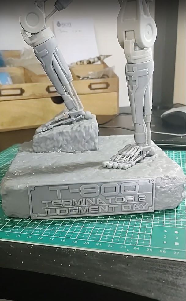 T-800 Terminator 2 Judgment Day V3 - My, Scale model, Terminator, Stl, T-800, Modeling, Painting miniatures, 3D печать, Constructor, Stand modeling, Terminator 2: Judgment Day, Longpost