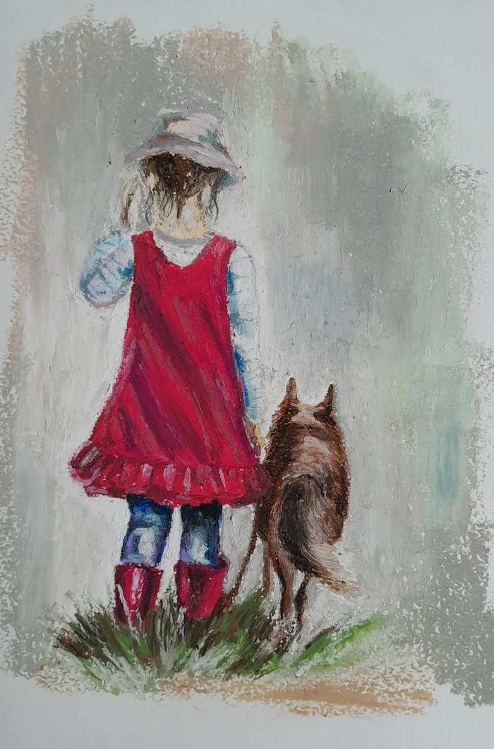 Something from childhood... - Drawing, Painting, Art, Beginner artist, Childhood, Sketch, Childhood memories, Illustrations, Oil pastel, Video, Vertical video, Longpost