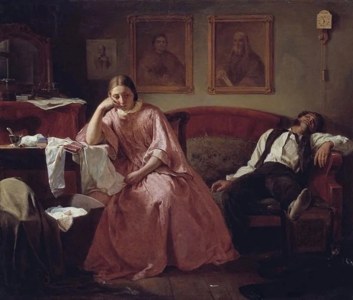 Николай Кошелев. Первое число, 1862 - Картина, Живопись