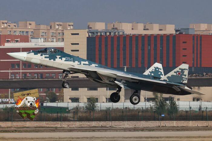 Russia's fifth-generation Su-57 fighter jet flew to China for the first time to participate in an aerospace exhibition - Aviation, Airplane, Su-57, Video, Soundless, Telegram (link), Longpost