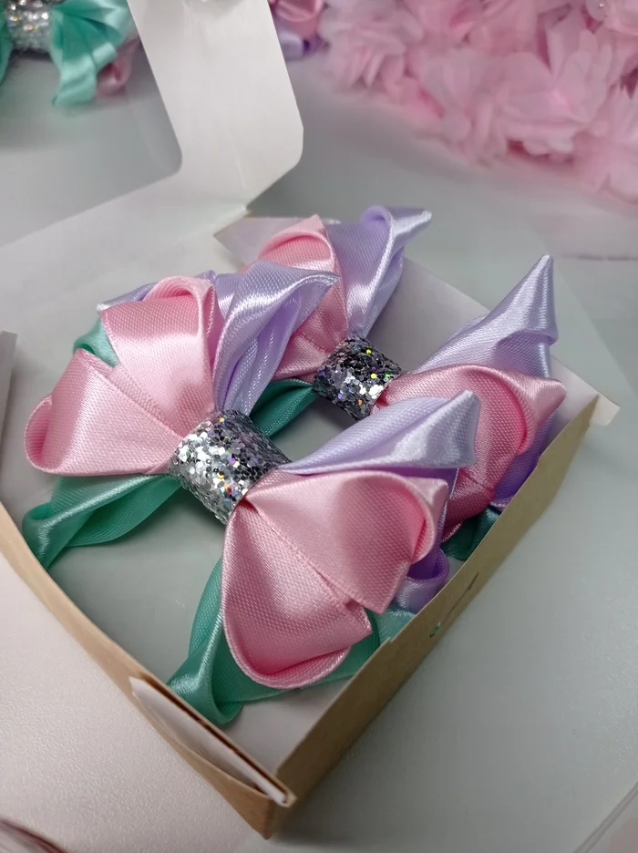 Packing bows - My, Creation, With your own hands, Needlework without process, Hobby, Good mood, Needlework with process, Package, Marketplace, Bow, Children, Parents and children, Longpost