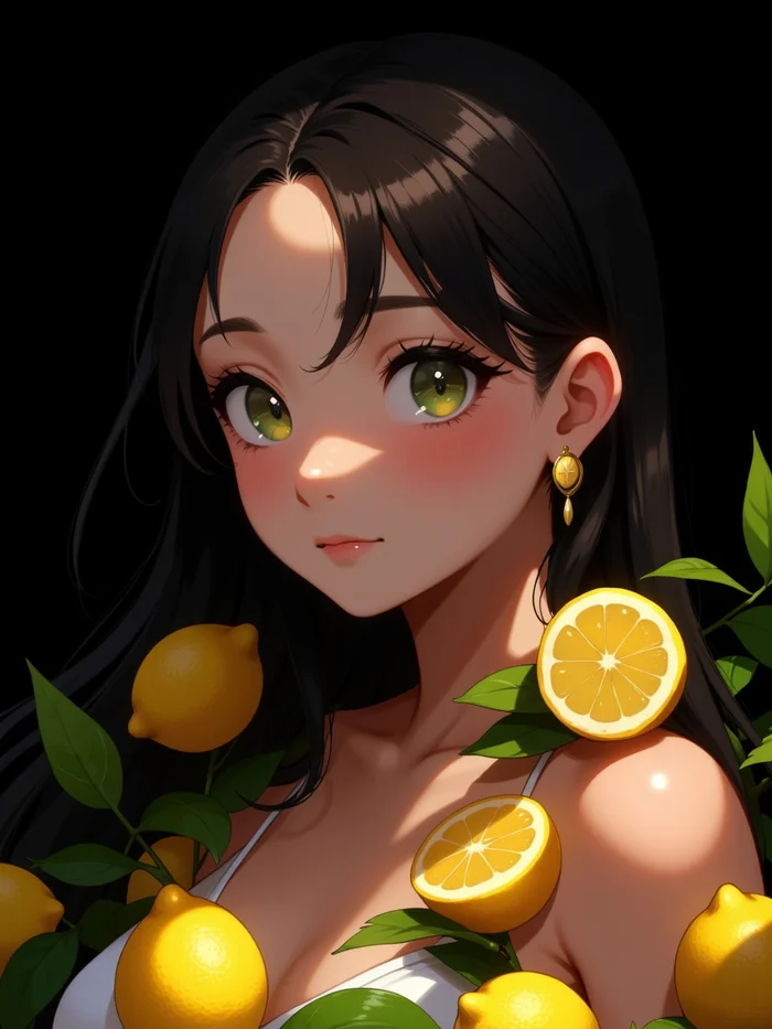 Neurotyanki #82 (Lemon) - My, Anime, Anime art, Neural network art, Flux, Original character, Нейронные сети, Stable diffusion, Girls, Longpost