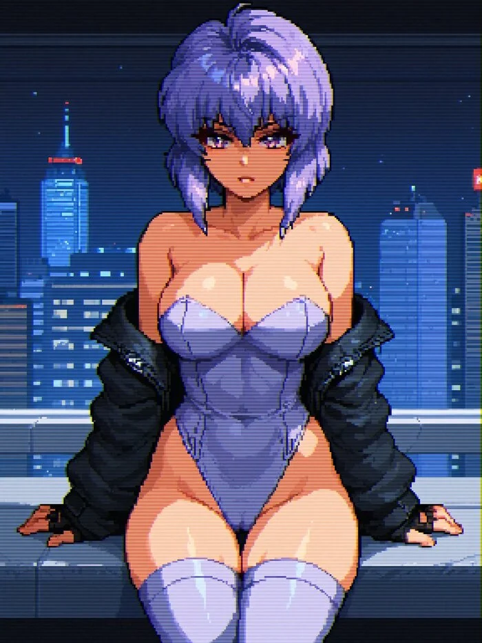 Motoko Kusanagi - Kusanagi motoko, Ghost in armor, Anime, Pixel Art, Girls, NSFW, 18+