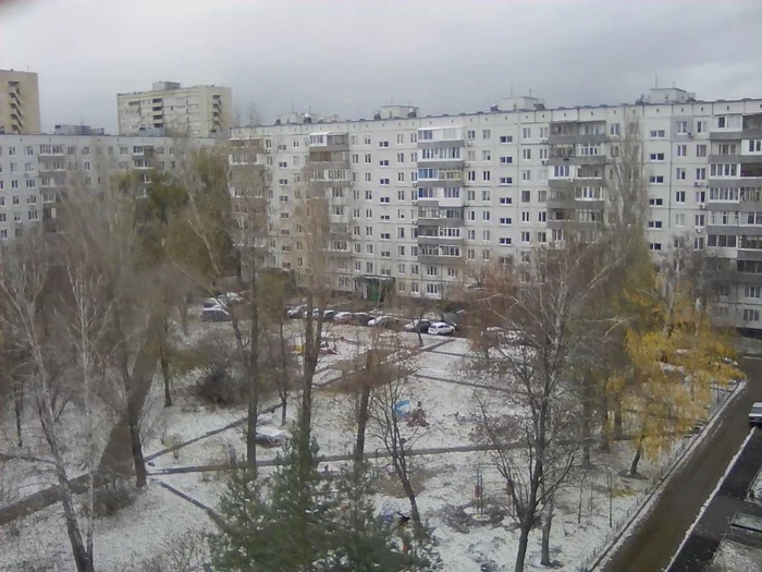 10 minutes of snowfall - Snow, Snowfall, November, View from the window, The photo