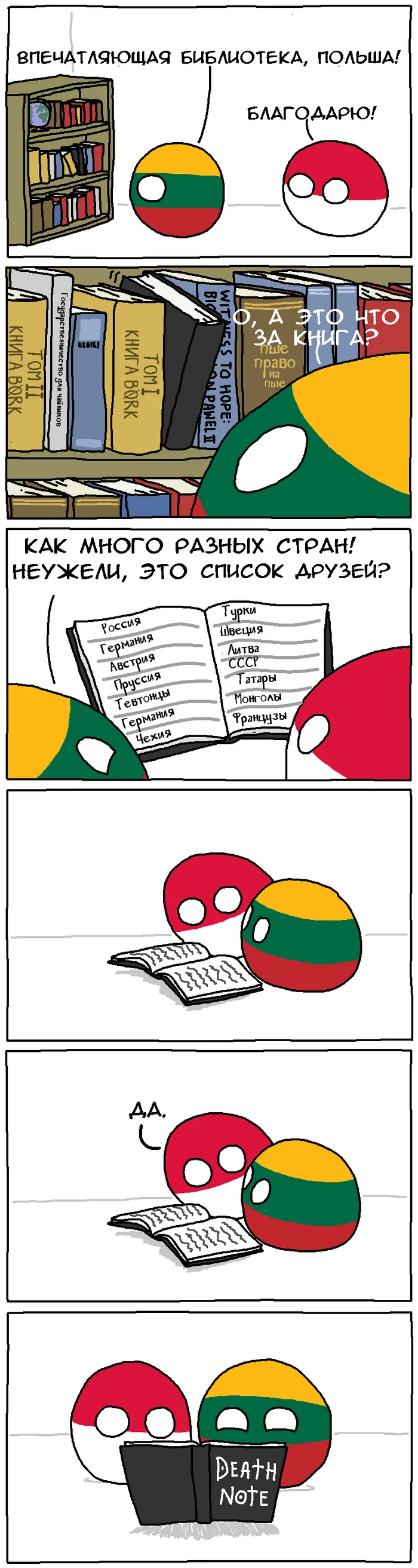 Friendship notebook - Countryballs, Comics, Picture with text, Politics, Poland, Lithuania, Death note, Translated by myself, Anime memes, Reddit (link), Longpost