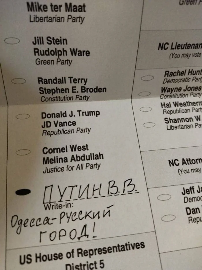 Trump's ballot leaked online - Donald Trump, Vladimir Putin, US elections, Politics, Bulletin