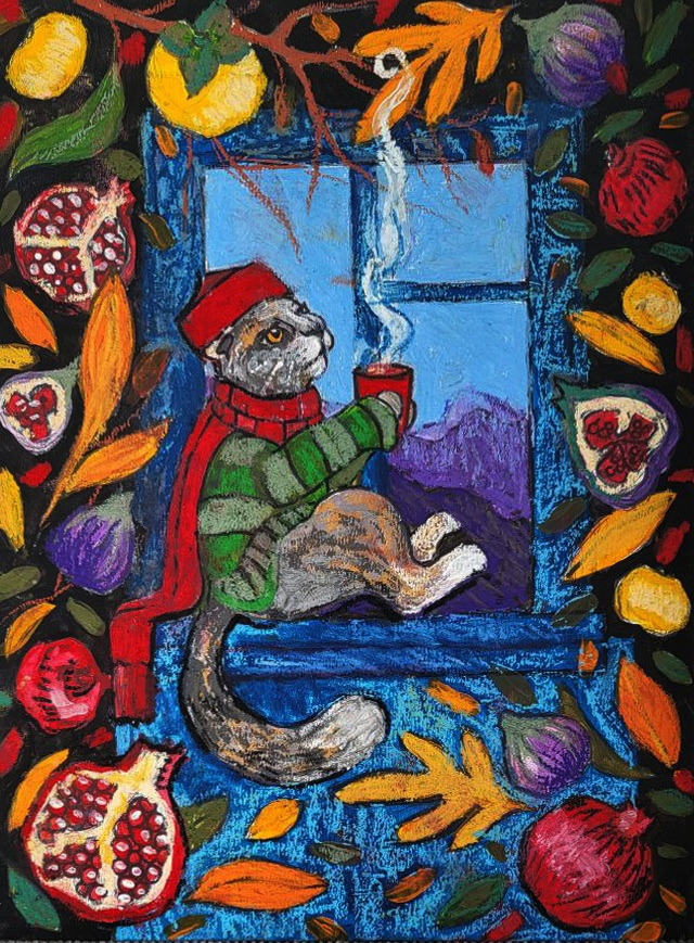 Котик в Грузии, моя новая иллюстрация