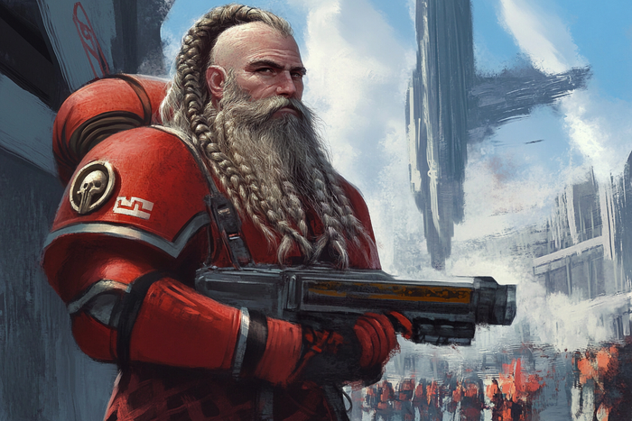 Remix: the beard is braided into two braids