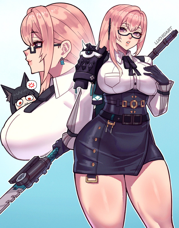 Tsukishiro Zenless Zone Zero, Tsukishiro Yanagi (zzz), , , , Anime Art, ,   , Hoshimi Miyabi (zzz), , , Animal Ears