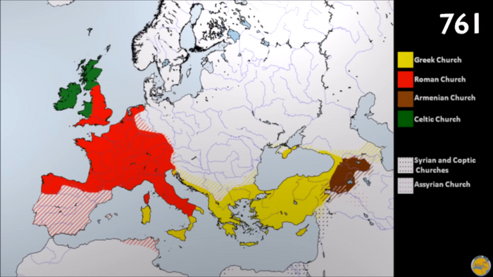 Как раз к середине 700-х годов германская половина Британии снова обратилась к Христу