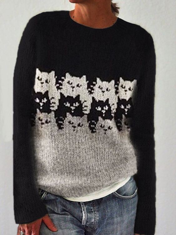 Cat sweater ideas, I liked them, how about you? - Survey, Needlework, Knitting, Scheme, Knitting, With your own hands, Cloth, Pullover, cat, Longpost