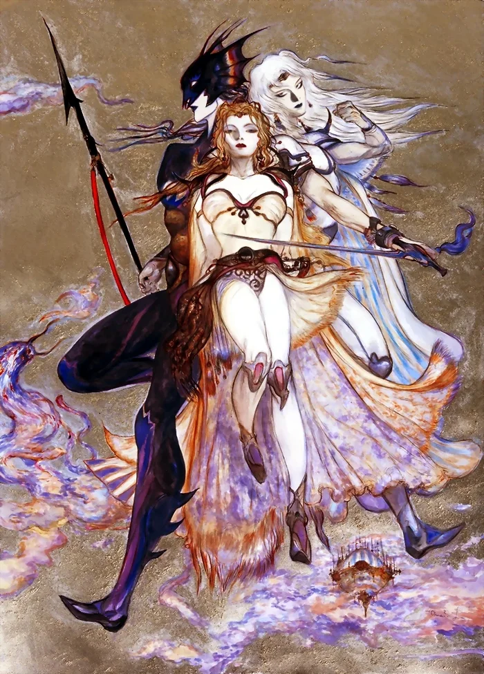 Final Fantasy IV глазами создателей. Часть 1 - Моё, 1991, Final Fantasy, Square, Фэнтези, Монстр, Ретро-Игры, Концепт-Арт, Фантастические миры, Длиннопост